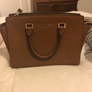 Michael Kors Selma Leather Zip Satchel